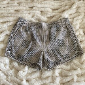 Madewell Pull-On Shorts in Striped Check